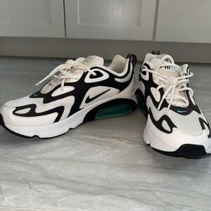 Nike White Black Teal Air-Cushion Sneakers